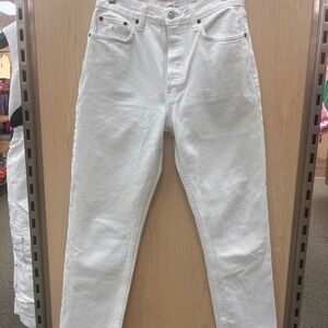 Ladies Re/Done White Straight Leg Denim